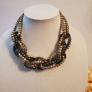 Braided Gold tone and Black Neck…